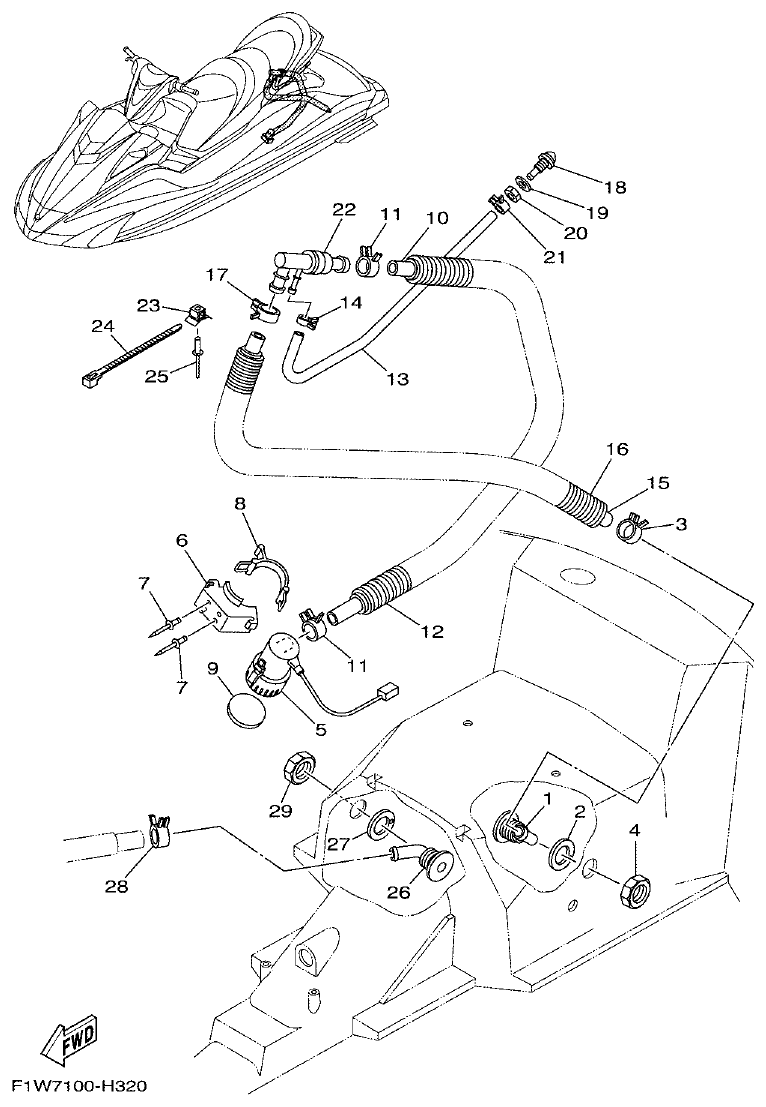 Yamaha FY1800-1HF2H300EA(1)_DE BILGE PUMP parts diagram